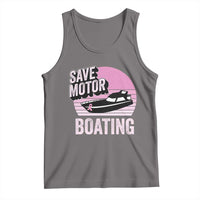 Funny Save Motor Boating Tank Top Breast Cancer Pink Ribbon - Wonder Print Shop