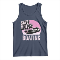 Funny Save Motor Boating Tank Top Breast Cancer Pink Ribbon - Wonder Print Shop