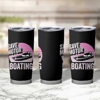 Funny Save Motor Boating Tumbler Cup Breast Cancer Pink Ribbon - Wonder Print Shop