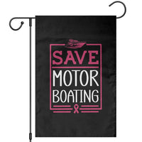 Funny Save Motor Boating Garden Flag Beat Breast Cancer Pink Ribbon - Wonder Print Shop