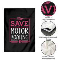 Funny Save Motor Boating Garden Flag Beat Breast Cancer Pink Ribbon - Wonder Print Shop