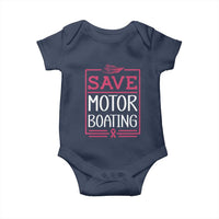 Funny Save Motor Boating Baby Onesie Beat Breast Cancer Pink Ribbon - Wonder Print Shop