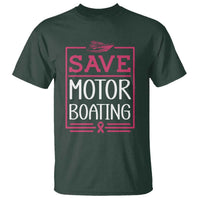 Funny Save Motor Boating T Shirt Beat Breast Cancer Pink Ribbon - Wonder Print Shop
