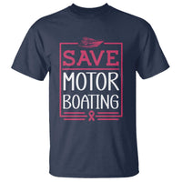 Funny Save Motor Boating T Shirt Beat Breast Cancer Pink Ribbon - Wonder Print Shop