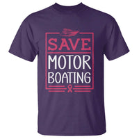 Funny Save Motor Boating T Shirt Beat Breast Cancer Pink Ribbon - Wonder Print Shop