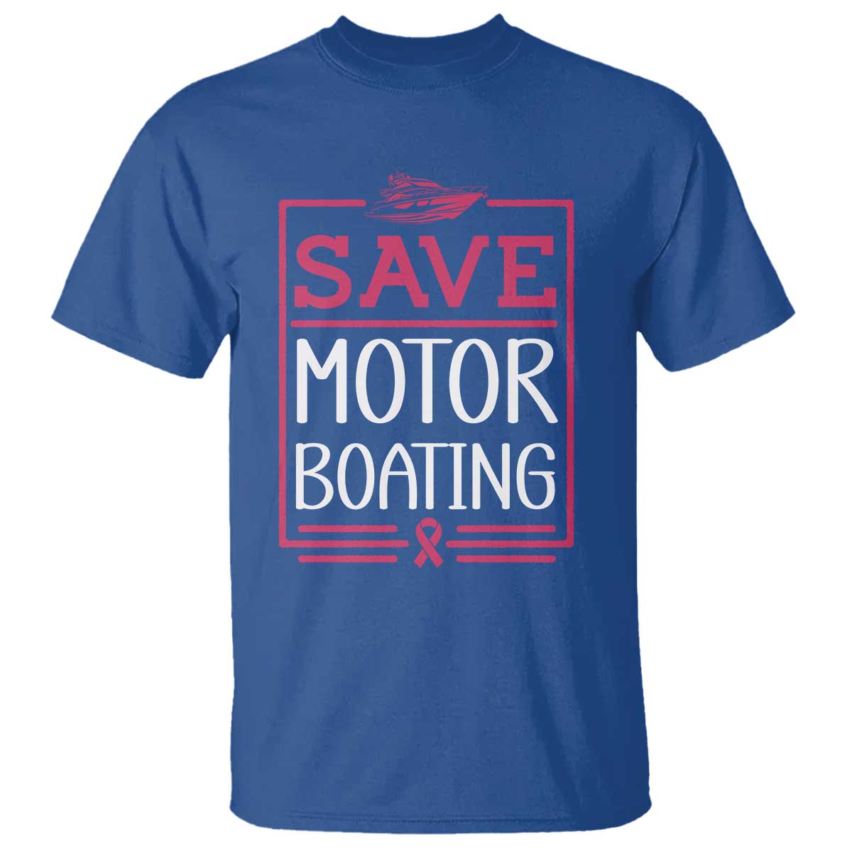 Funny Save Motor Boating T Shirt Beat Breast Cancer Pink Ribbon - Wonder Print Shop