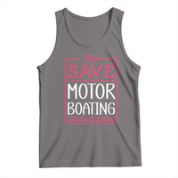 Funny Save Motor Boating Tank Top Beat Breast Cancer Pink Ribbon - Wonder Print Shop