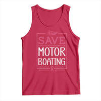 Funny Save Motor Boating Tank Top Beat Breast Cancer Pink Ribbon - Wonder Print Shop