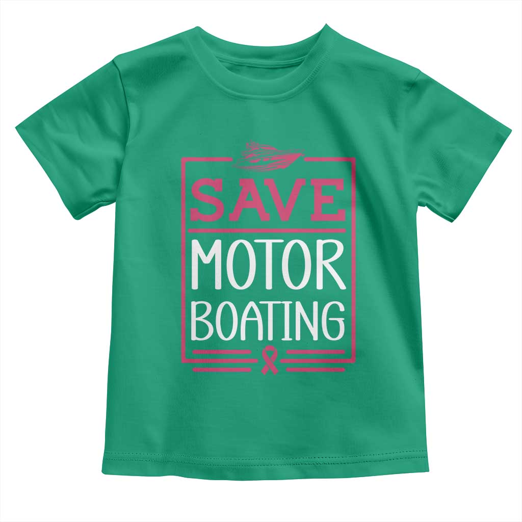 Funny Save Motor Boating Toddler T Shirt Beat Breast Cancer Pink Ribbon - Wonder Print Shop