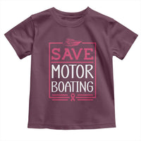 Funny Save Motor Boating Toddler T Shirt Beat Breast Cancer Pink Ribbon - Wonder Print Shop