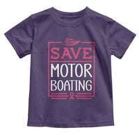Funny Save Motor Boating Toddler T Shirt Beat Breast Cancer Pink Ribbon - Wonder Print Shop