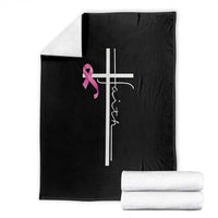 Christian Faith Breast Cancer Awareness Throw Blanket Pink Ribbon Christian Cross - Wonder Print Shop