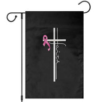 Christian Faith Breast Cancer Awareness Garden Flag Pink Ribbon Christian Cross - Wonder Print Shop