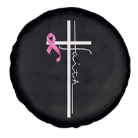 Christian Faith Breast Cancer Awareness Spare Tire Cover Pink Ribbon Christian Cross - Wonder Print Shop