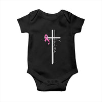 Christian Faith Breast Cancer Awareness Baby Onesie Pink Ribbon Christian Cross - Wonder Print Shop