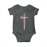 Christian Faith Breast Cancer Awareness Baby Onesie Pink Ribbon Christian Cross - Wonder Print Shop