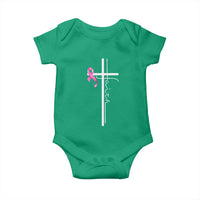 Christian Faith Breast Cancer Awareness Baby Onesie Pink Ribbon Christian Cross - Wonder Print Shop