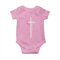 Christian Faith Breast Cancer Awareness Baby Onesie Pink Ribbon Christian Cross - Wonder Print Shop