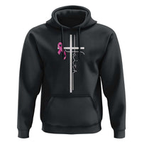 Christian Faith Breast Cancer Awareness Hoodie Pink Ribbon Christian Cross - Wonder Print Shop