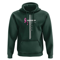 Christian Faith Breast Cancer Awareness Hoodie Pink Ribbon Christian Cross - Wonder Print Shop