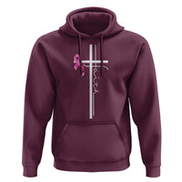 Christian Faith Breast Cancer Awareness Hoodie Pink Ribbon Christian Cross - Wonder Print Shop