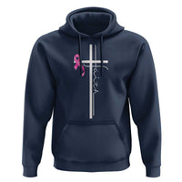 Christian Faith Breast Cancer Awareness Hoodie Pink Ribbon Christian Cross - Wonder Print Shop