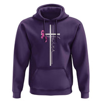 Christian Faith Breast Cancer Awareness Hoodie Pink Ribbon Christian Cross - Wonder Print Shop