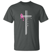 Christian Faith Breast Cancer Awareness T Shirt Pink Ribbon Christian Cross - Wonder Print Shop