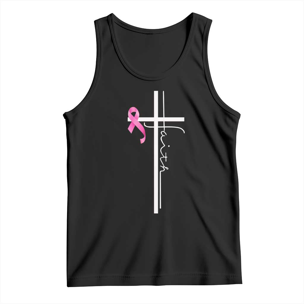 Christian Faith Breast Cancer Awareness Tank Top Pink Ribbon Christian Cross - Wonder Print Shop