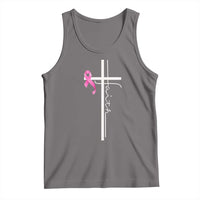 Christian Faith Breast Cancer Awareness Tank Top Pink Ribbon Christian Cross - Wonder Print Shop