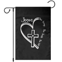 Jesus The Way The Truth The Life Garden Flag Christian Cross With Heart - Wonder Print Shop