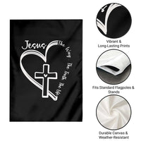 Jesus The Way The Truth The Life Garden Flag Christian Cross With Heart - Wonder Print Shop