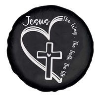 Jesus The Way The Truth The Life Spare Tire Cover Christian Cross With Heart - Wonder Print Shop