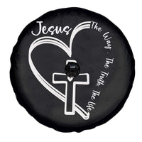 Jesus The Way The Truth The Life Spare Tire Cover Christian Cross With Heart - Wonder Print Shop