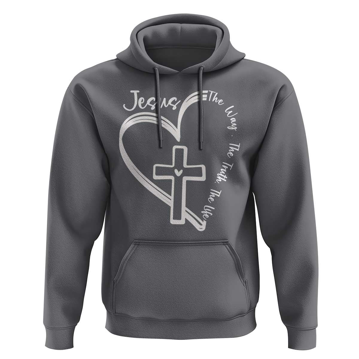 Jesus The Way The Truth The Life Hoodie Christian Cross With Heart - Wonder Print Shop