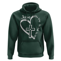 Jesus The Way The Truth The Life Hoodie Christian Cross With Heart - Wonder Print Shop