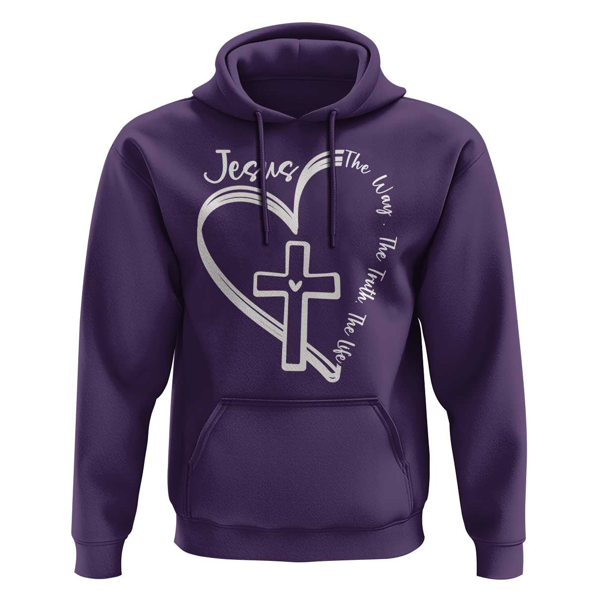 Jesus The Way The Truth The Life Hoodie Christian Cross With Heart - Wonder Print Shop