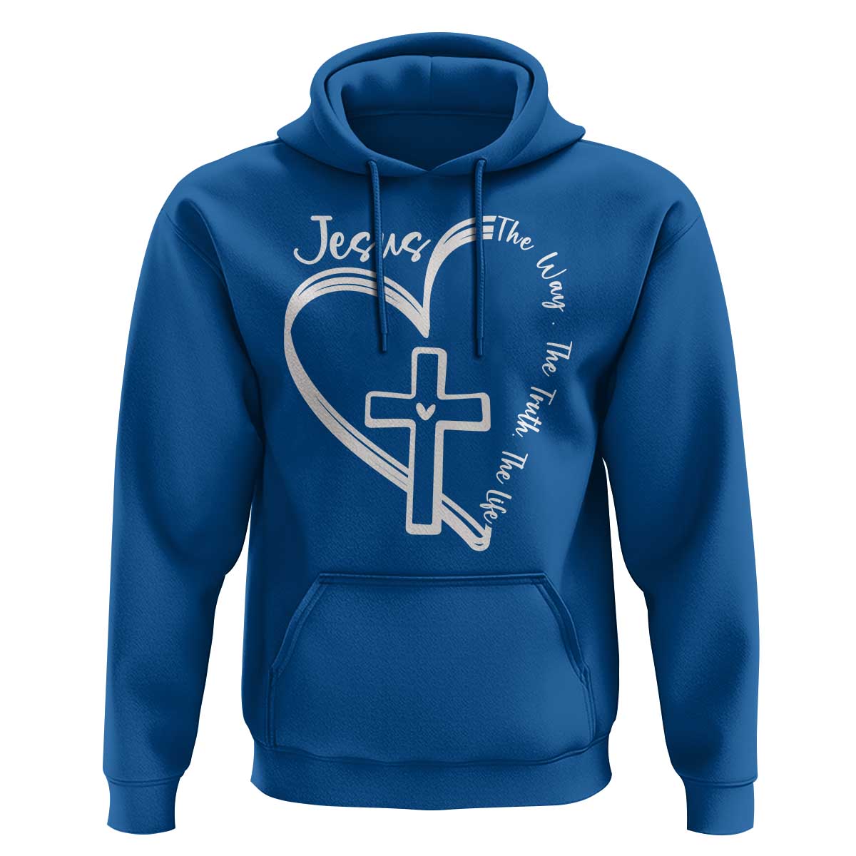 Jesus The Way The Truth The Life Hoodie Christian Cross With Heart - Wonder Print Shop