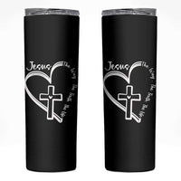 Jesus The Way The Truth The Life Skinny Tumbler Christian Cross With Heart - Wonder Print Shop