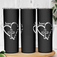 Jesus The Way The Truth The Life Skinny Tumbler Christian Cross With Heart - Wonder Print Shop