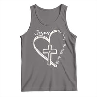 Jesus The Way The Truth The Life Tank Top Christian Cross With Heart - Wonder Print Shop