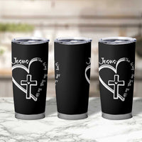 Jesus The Way The Truth The Life Tumbler Cup Christian Cross With Heart - Wonder Print Shop