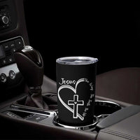 Jesus The Way The Truth The Life Tumbler Cup Christian Cross With Heart - Wonder Print Shop