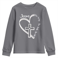 Jesus The Way The Truth The Life Youth Sweatshirt Christian Cross With Heart - Wonder Print Shop