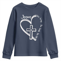 Jesus The Way The Truth The Life Youth Sweatshirt Christian Cross With Heart - Wonder Print Shop