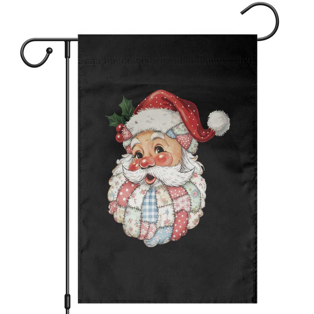 Vintage Retro Patchwork Santa Xmas Garden Flag Merry Christmas Holiday - Wonder Print Shop