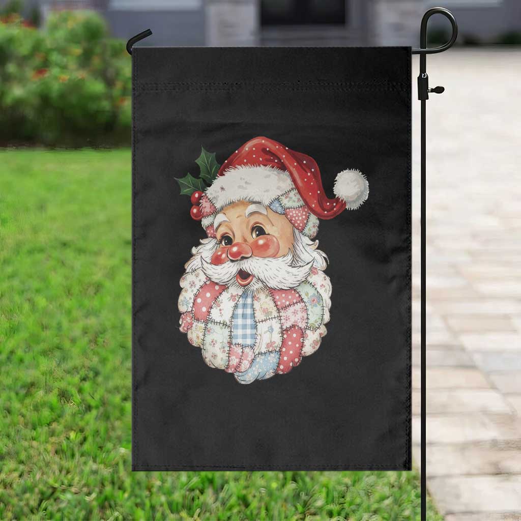 Vintage Retro Patchwork Santa Xmas Garden Flag Merry Christmas Holiday - Wonder Print Shop