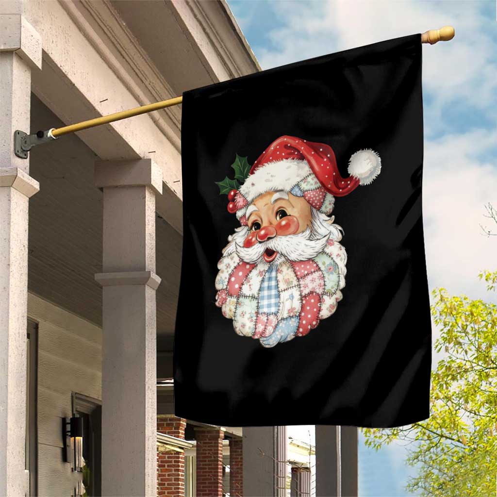 Vintage Retro Patchwork Santa Xmas Garden Flag Merry Christmas Holiday - Wonder Print Shop