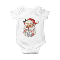 Vintage Retro Patchwork Santa Xmas Baby Onesie Merry Christmas Holiday - Wonder Print Shop