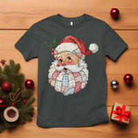 Vintage Retro Patchwork Santa Xmas T Shirt Merry Christmas Holiday - Wonder Print Shop